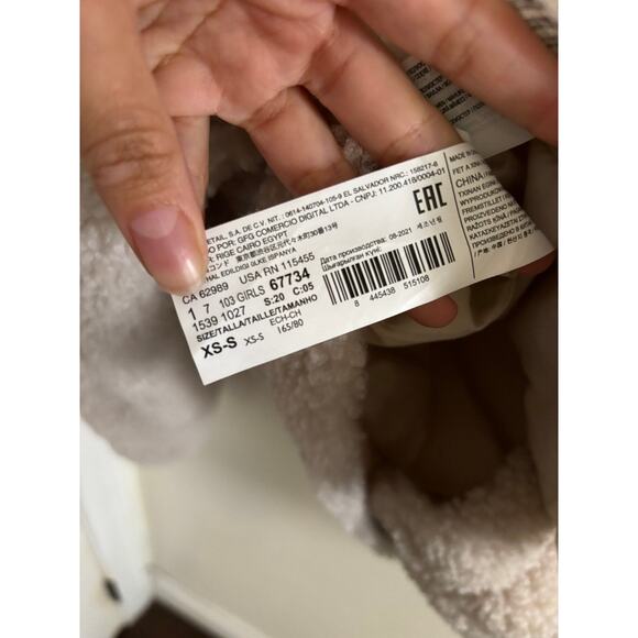 Mango Jacket Women's XS-S Beige Oversized Faux Shearling Cropped Button - Picture 8 of 10